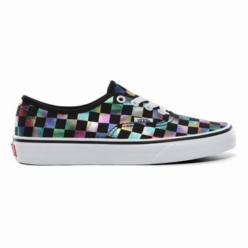 Vans Iridescent Check Authentic - Naisten Tennarit - Mustat/Valkoinen